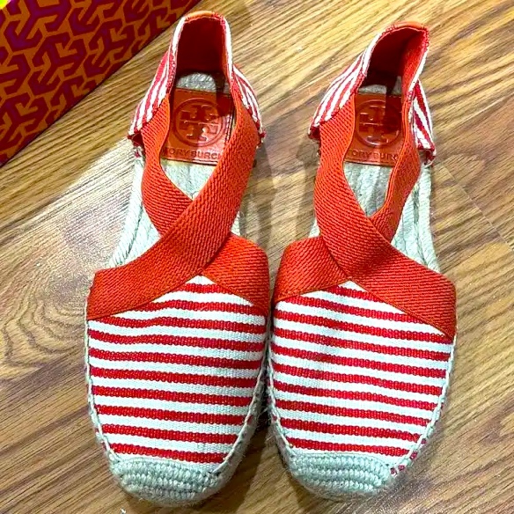 Tory Burch Shoes | Tory Burch Catalina Espadrille-Strip | ColorOrange Size: 10